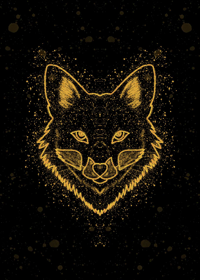 Golden Stippled Fox Portrait