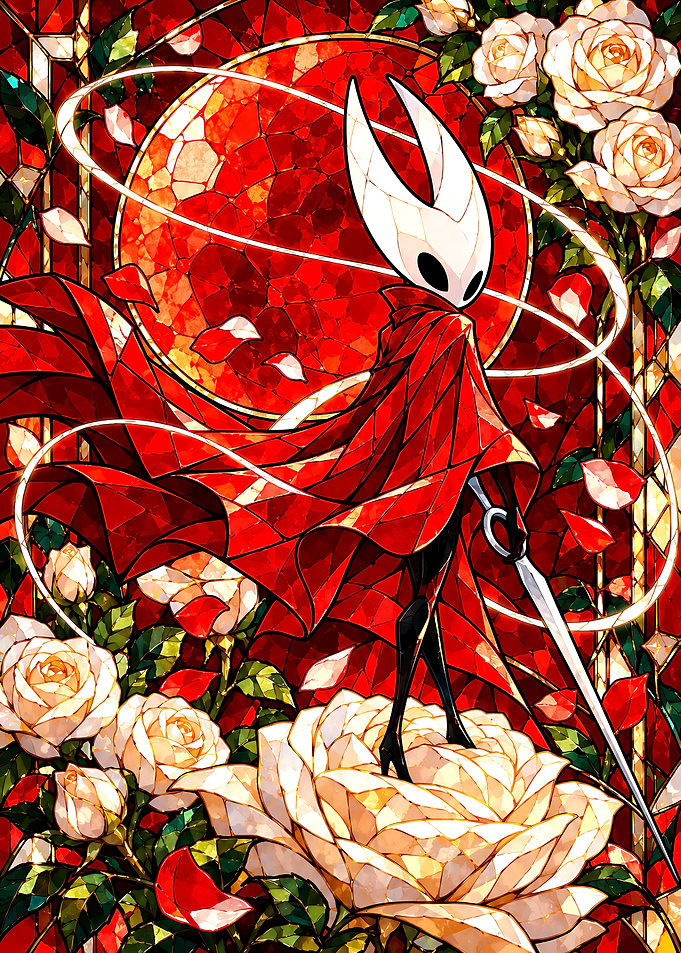 Hornet from Hollow Knight Stained Glass