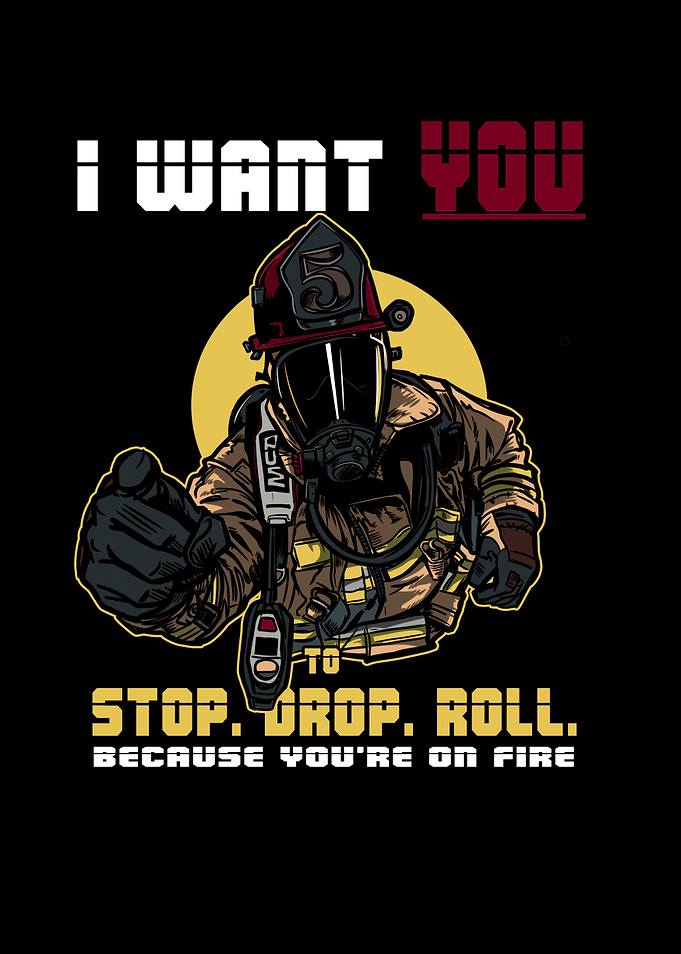Firefighter Stop Drop Roll Poster