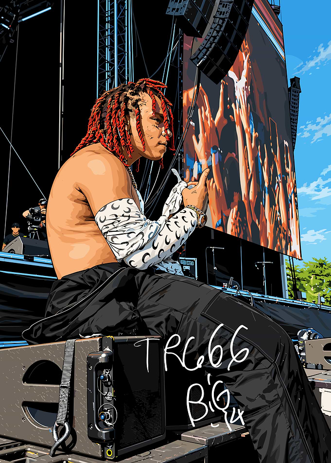 Trippie Redd Concert Performance Illustration