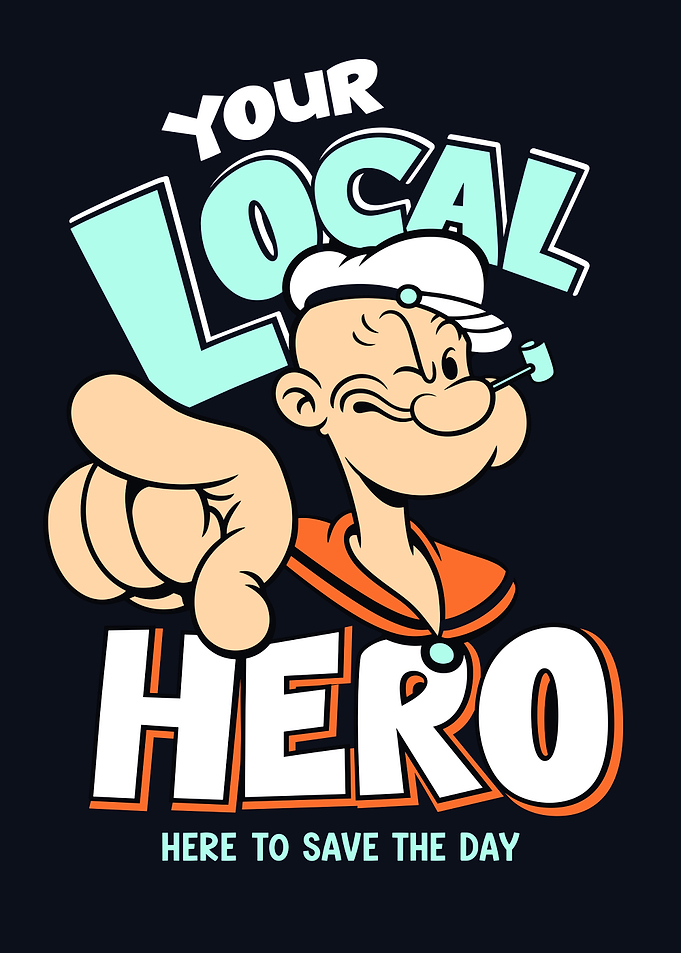 Popeye Your Local Hero Graphic
