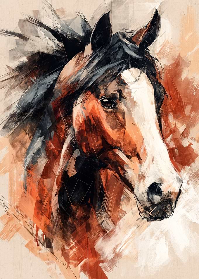 Abstract Artistic Horse Portrait