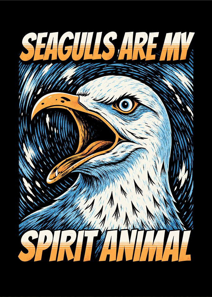 Seagulls Are My Spirit Animal Graphic