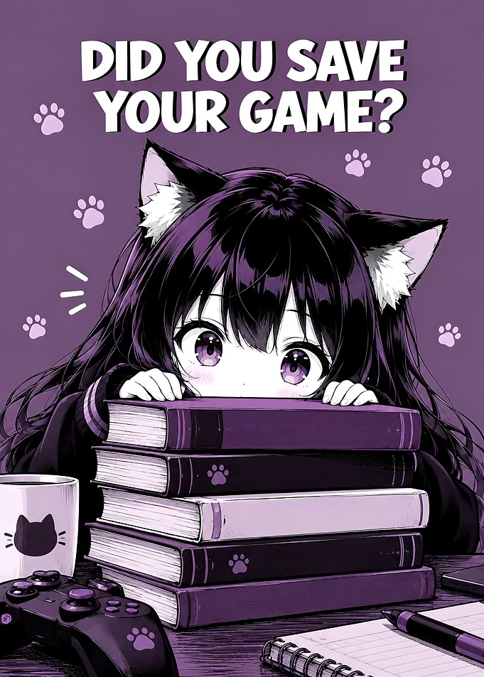 Cute Anime Girl Gaming Reminder