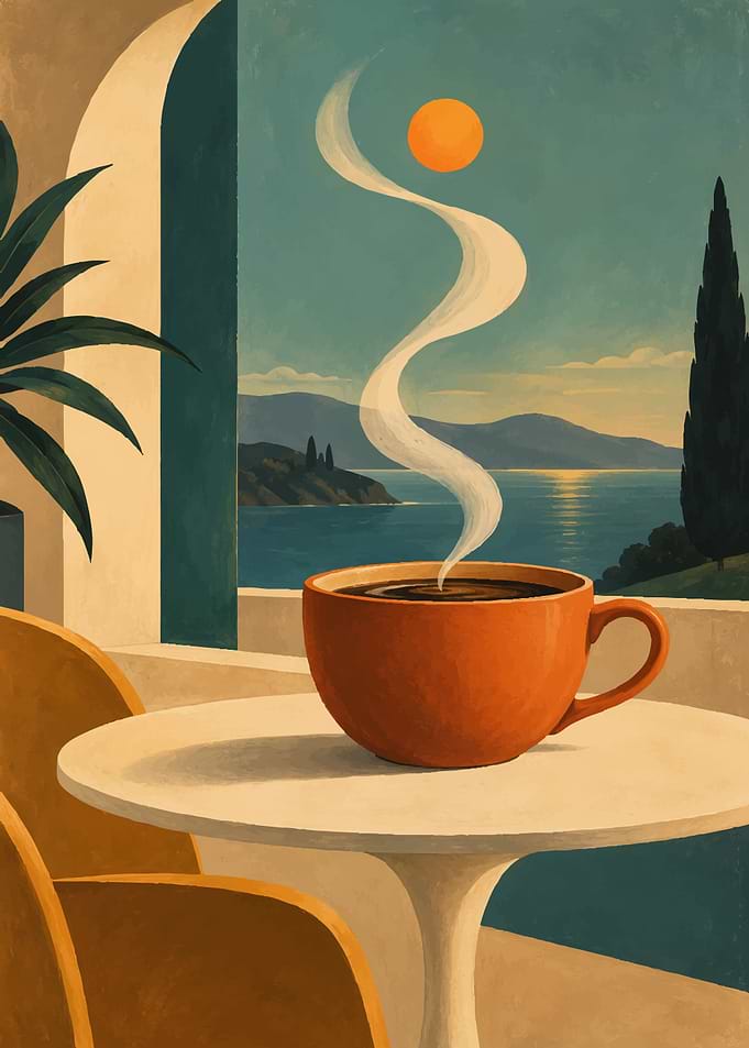 Coffee with a Mediterranean View