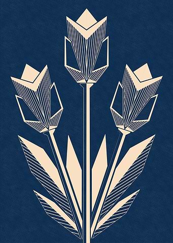 Linocut Geometric Tulip Illustration