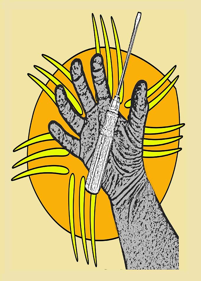 Hand Holding a Tool