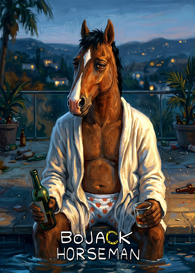BoJack Horseman Poolside Portrait