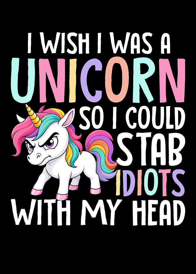 Funny Angry Unicorn Graphic Design
