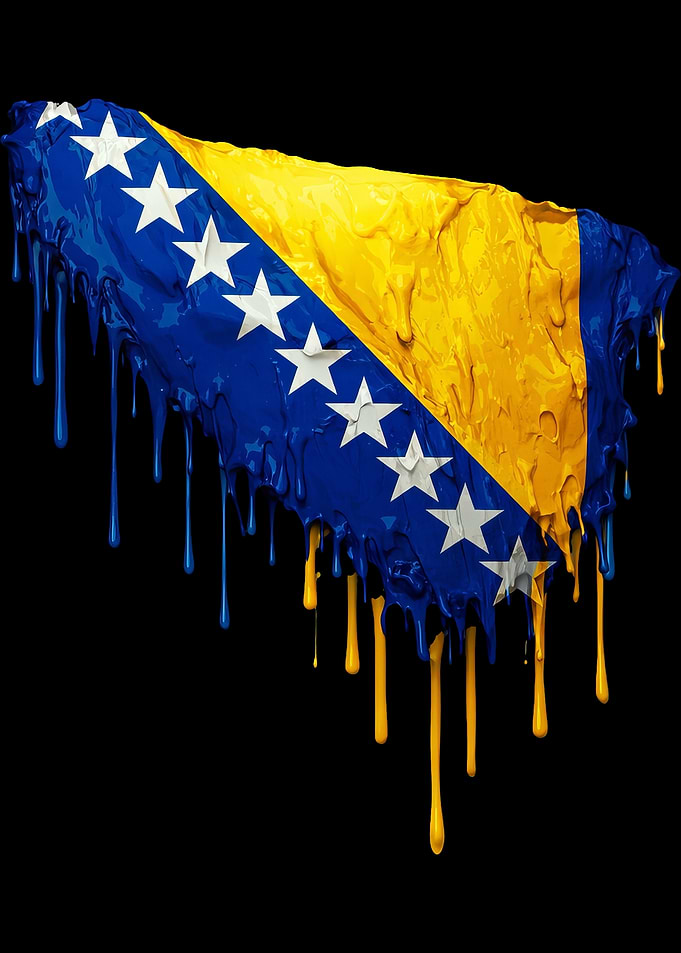 Dripping Flag of Bosnia and Herzegovina
