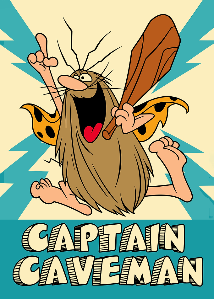 Captain Caveman Cartoon Character Poster