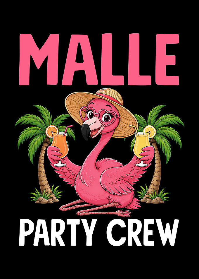 Malle Party Crew Flamingo Illustration