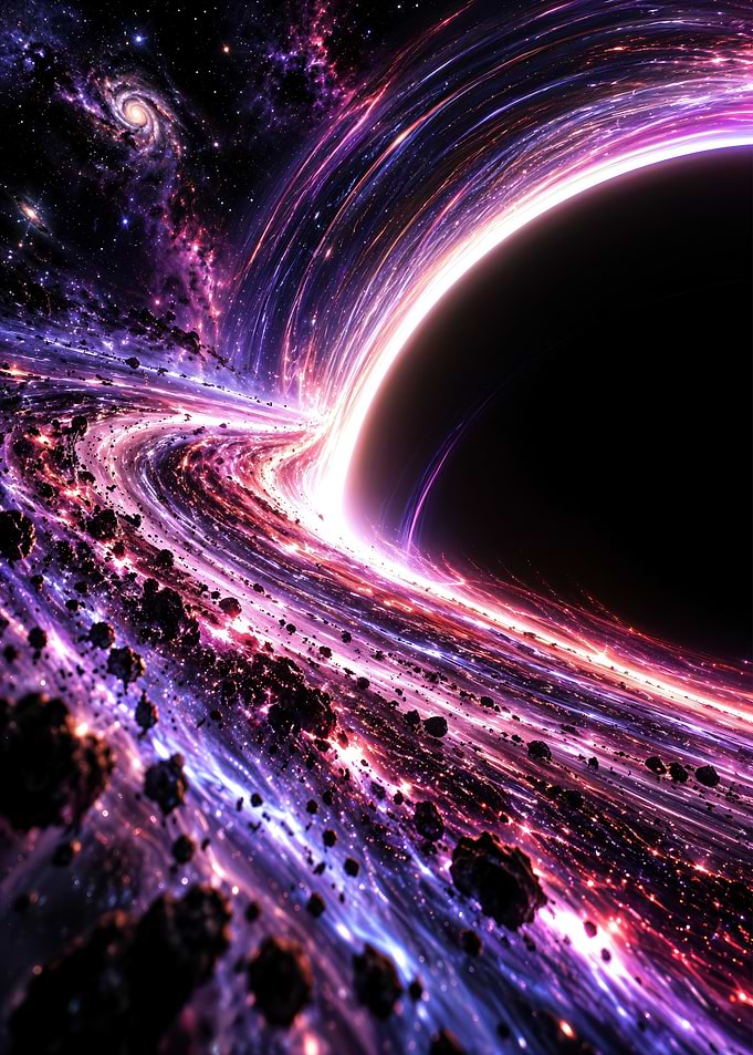 Vibrant Cosmic Black Hole Event Horizon