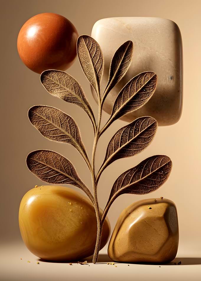 Abstract Botanical Still Life Composition
