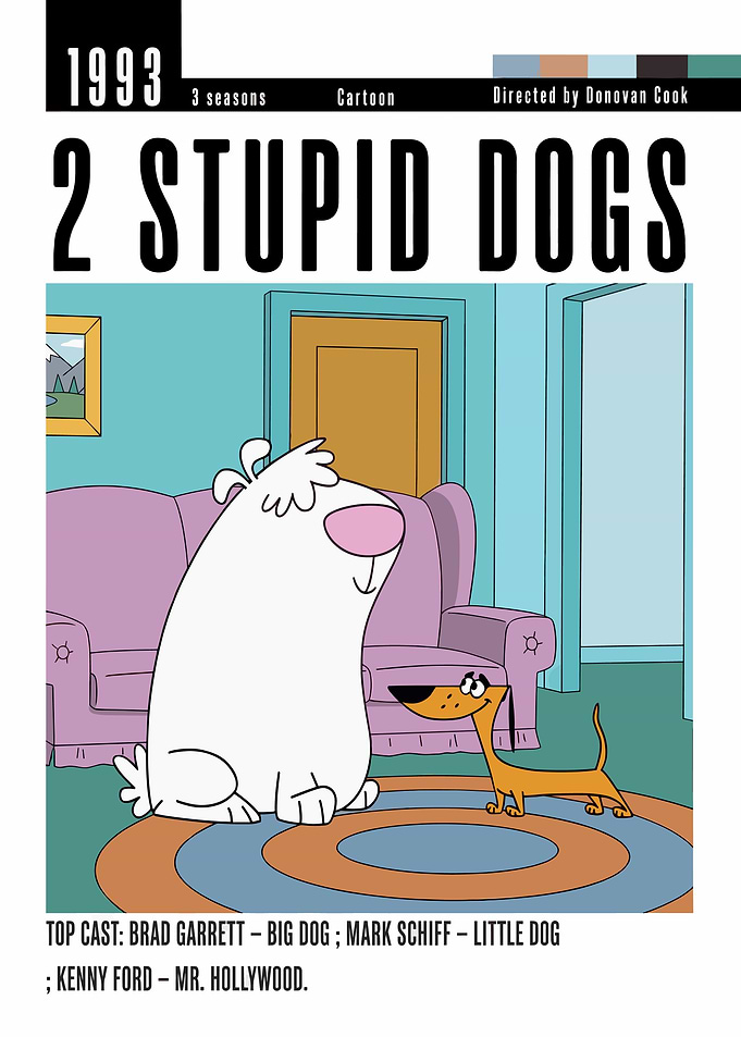2 Stupid Dogs Cartoon Poster