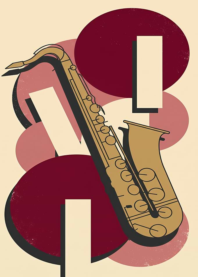 Abstract Jazz Saxophone Poster