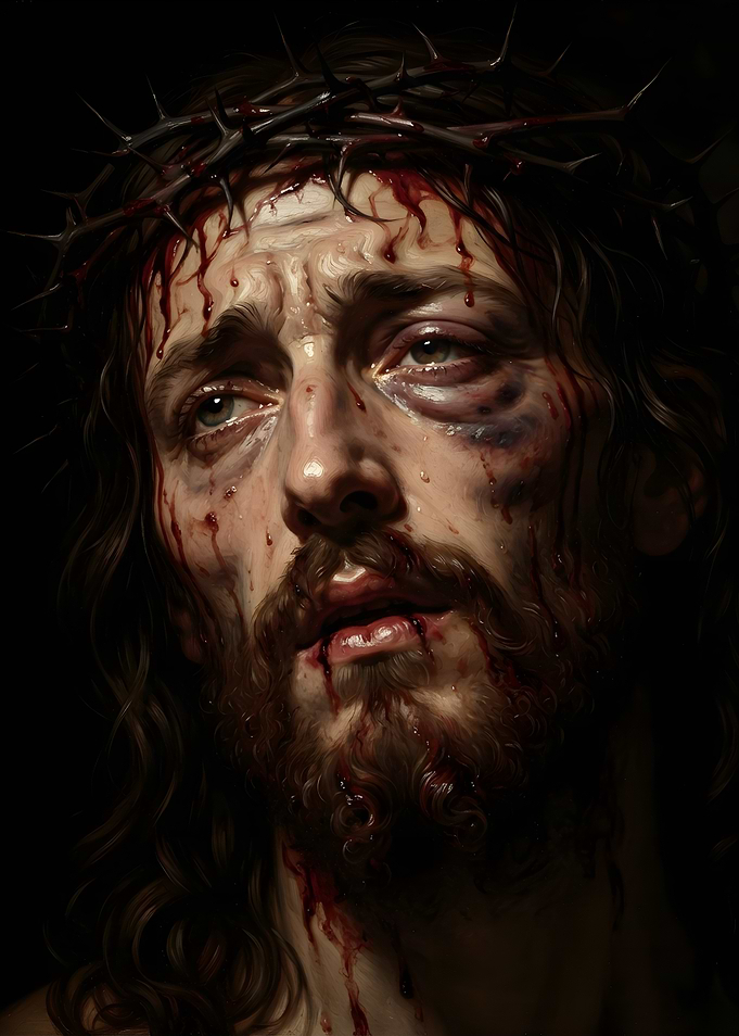 Portrait of Jesus with Crown of Thorns