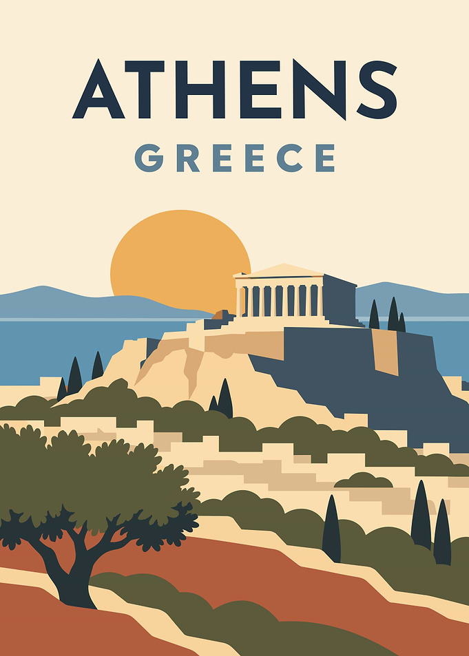 Athens Greece Travel Poster