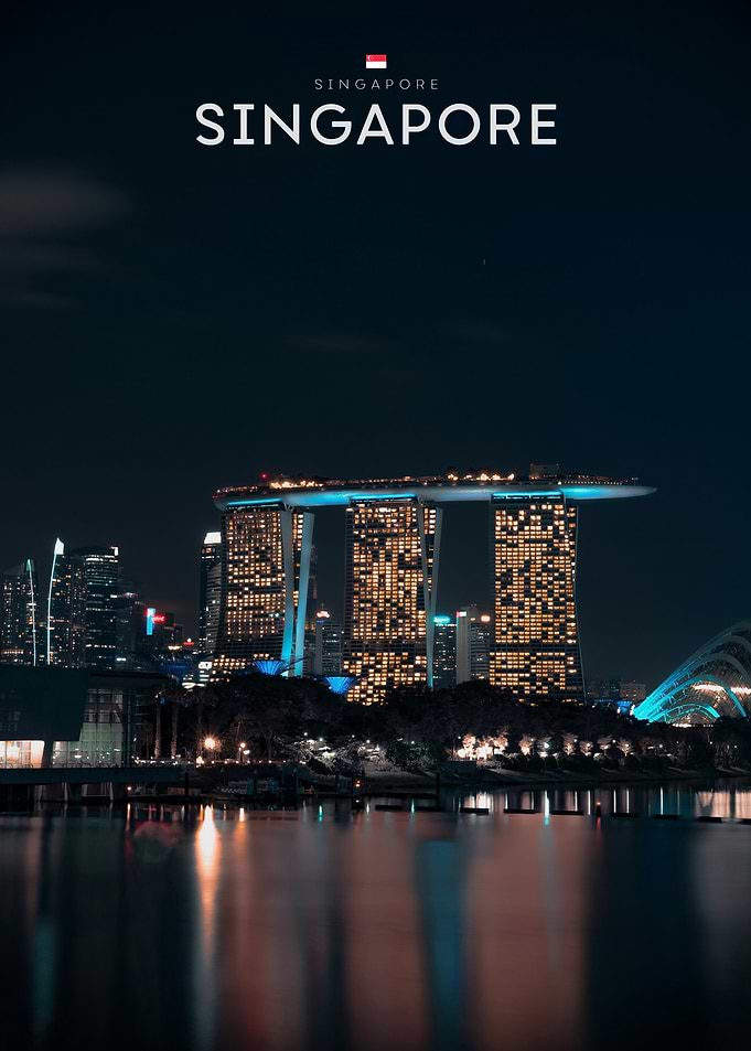 Singapore Marina Bay Sands Night View