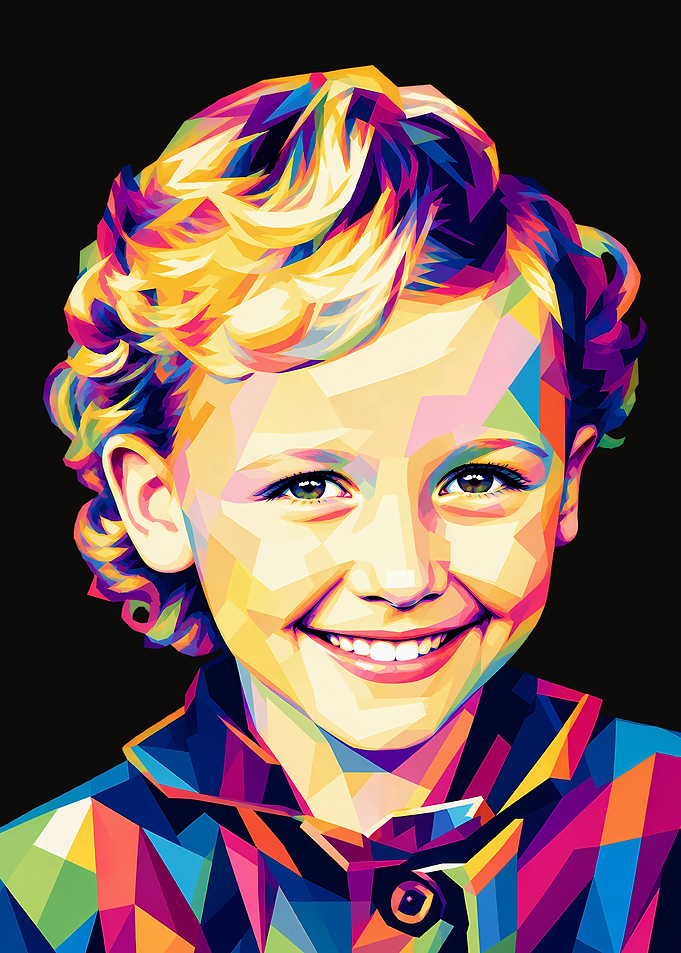 Colorful Geometric Portrait of a Child doly