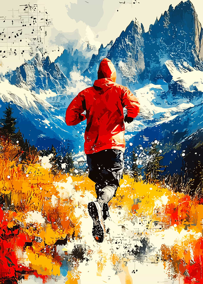 Runner in Mountain Landscape
