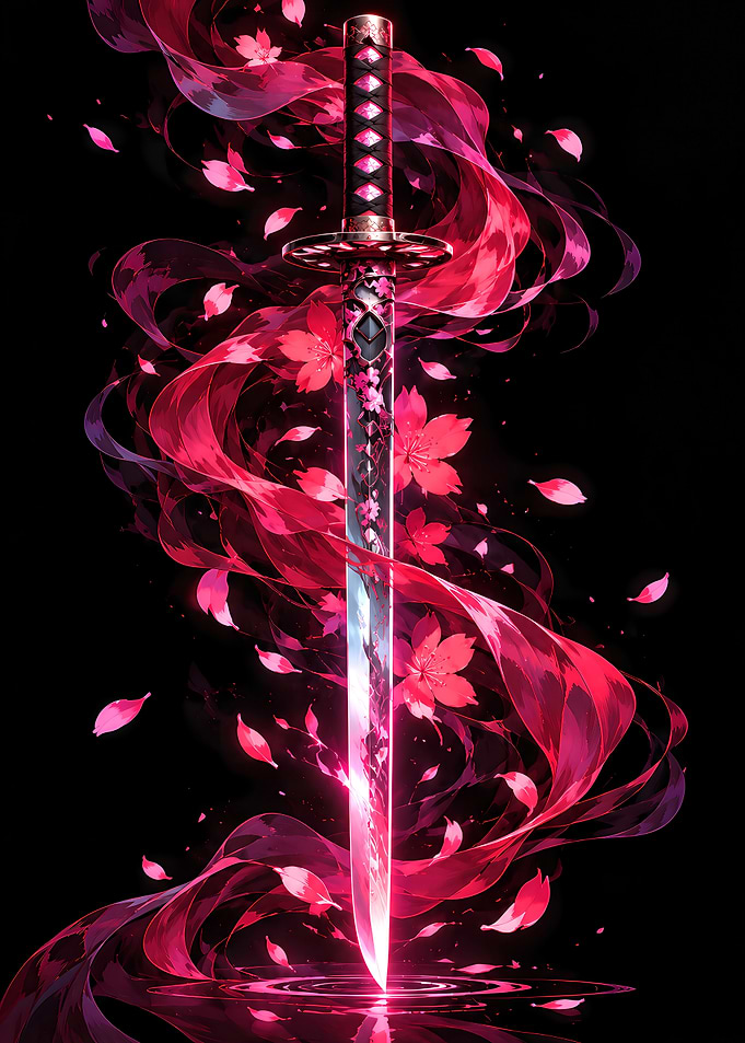 Ethereal Cherry Blossom Katana