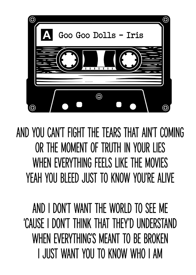 Goo Goo Dolls Iris Cassette Poster