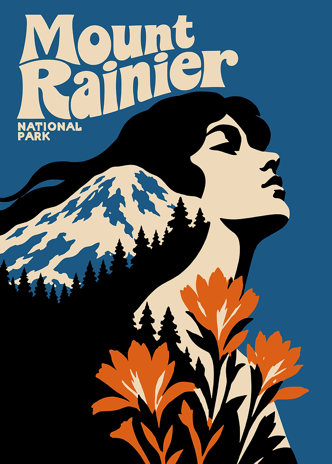 Mount Rainier National Park Vintage Poster