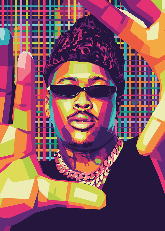 Colorful WPAP Portrait of a Rapper