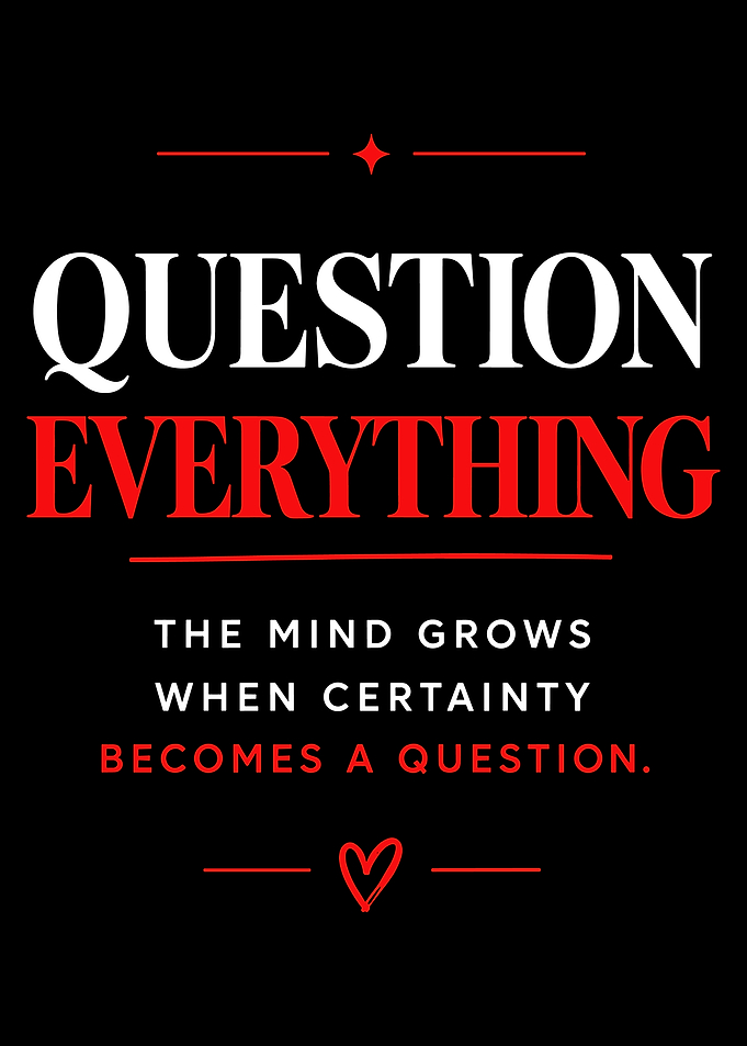 Question Everything Inspirational Quote Poster