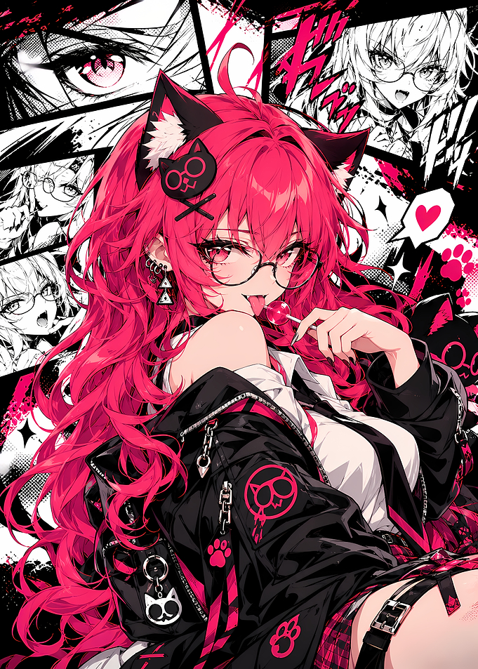 Anime Girl with Pink Hair