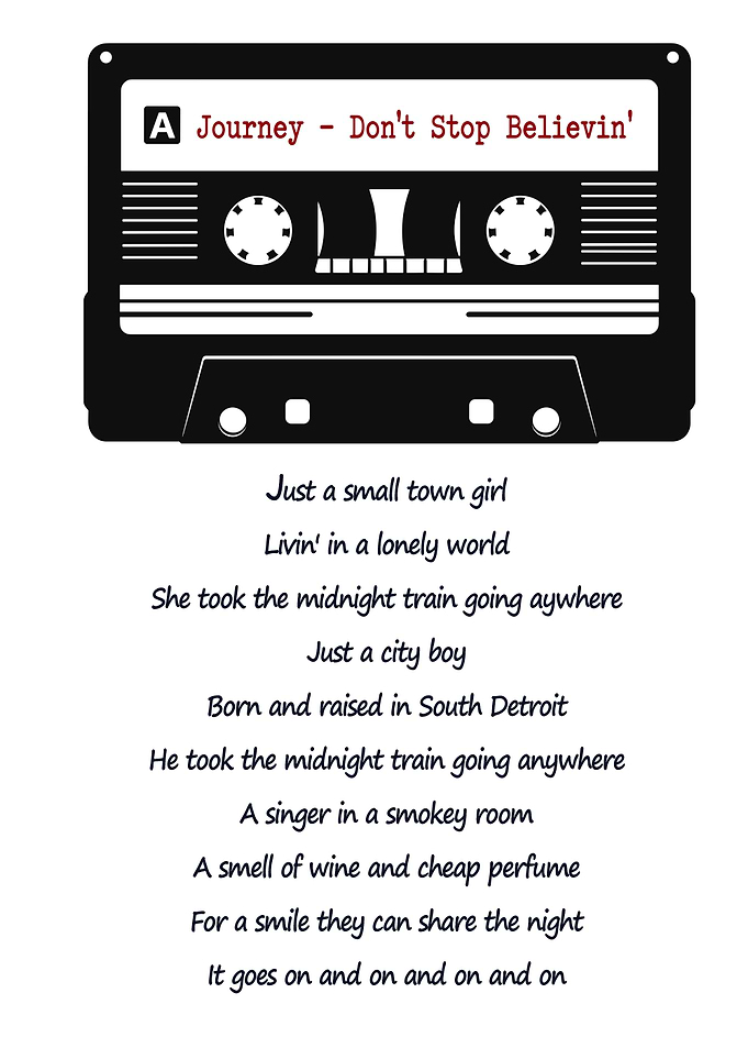 Journey Don't Stop Believin' Cassette Art
