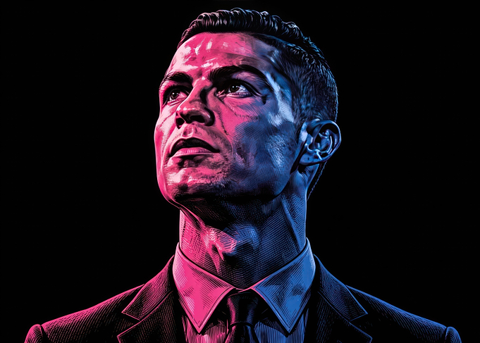 Cristiano Ronaldo Neon Portrait