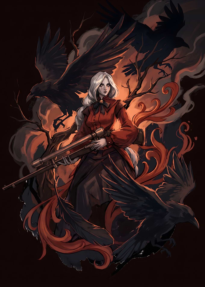 Vindicta – Deadlock Fan Art | Stained Glass Fantasy