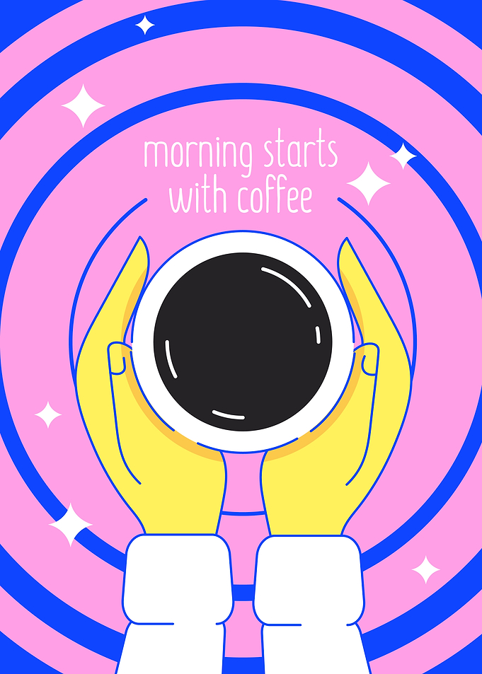 Morning Starts With Coffee Illustration