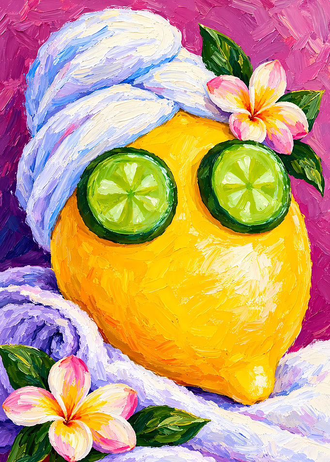 Lemon Spa Day Oil Painting