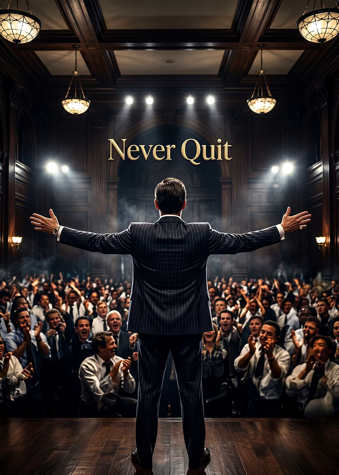 Never Quit Motivational Speaker Poster