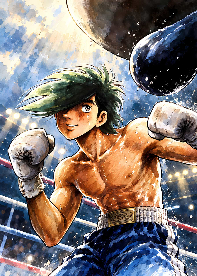 Joe Yabuki Boxing Illustration