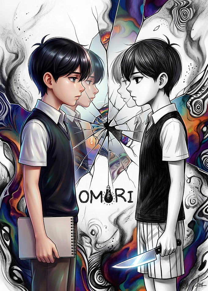 Omori Dual Identity Mirror Art