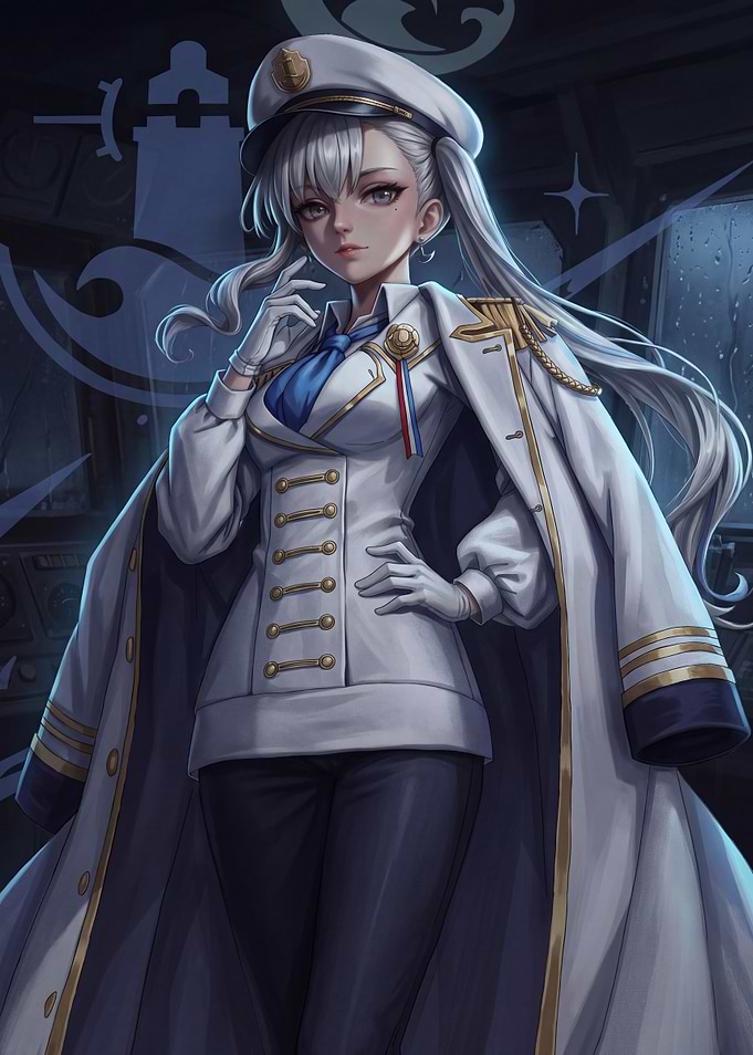 Anime Naval Officer Character Portrait