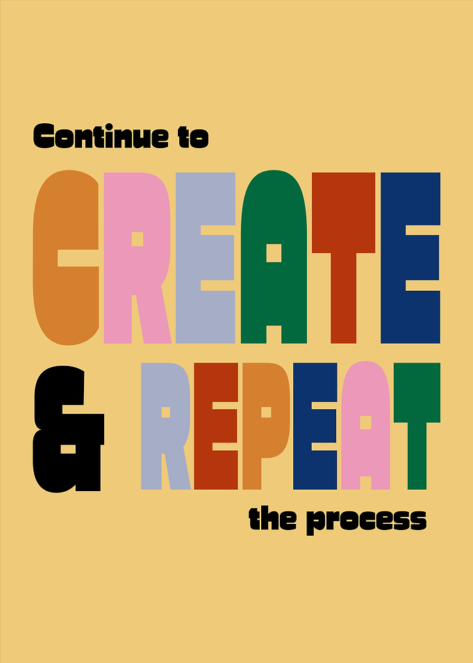 Continue to Create and Repeat Poster
