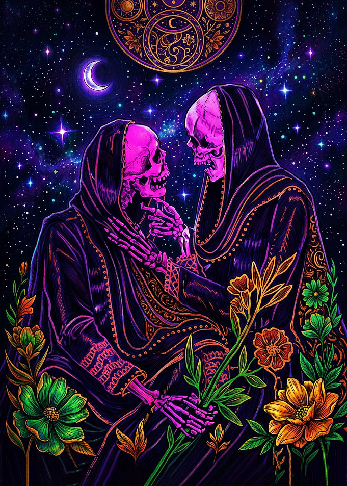 Eternal Love Skeleton Couple Art
