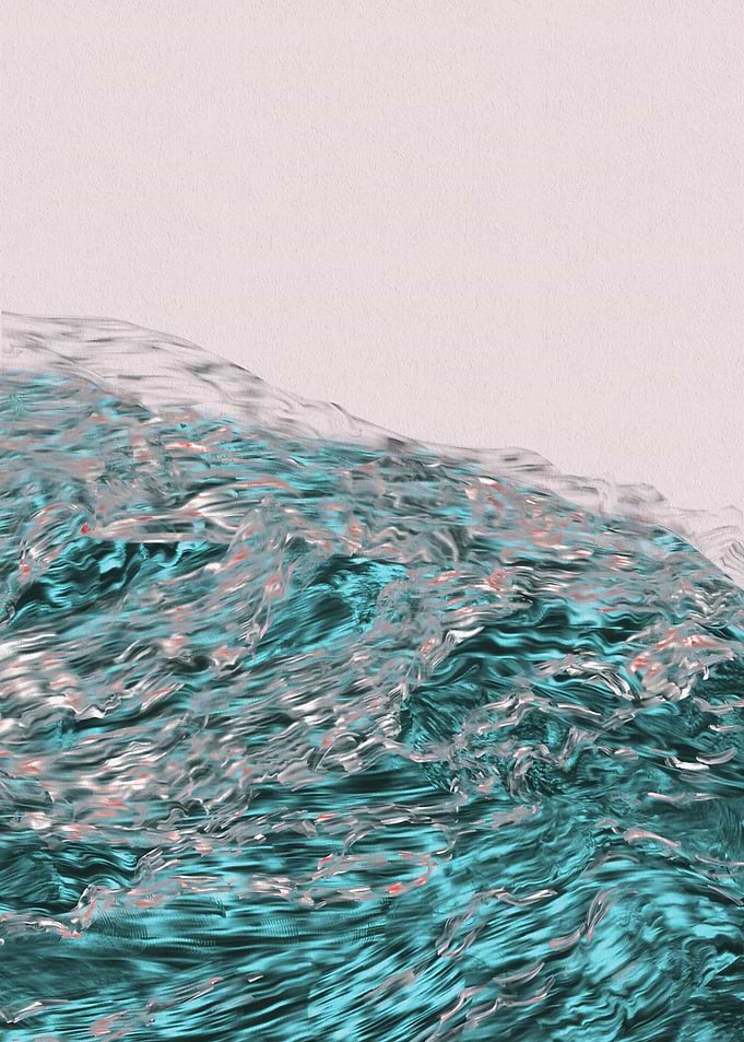 Abstract Teal Water Wave