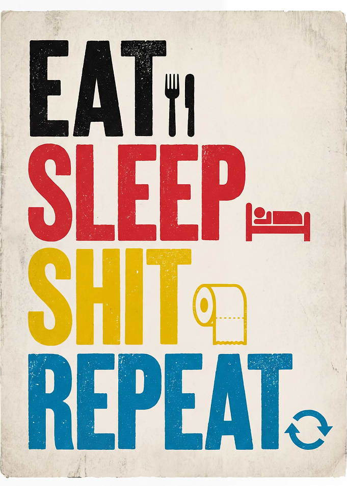 Eat Sleep Shit Repeat Poster