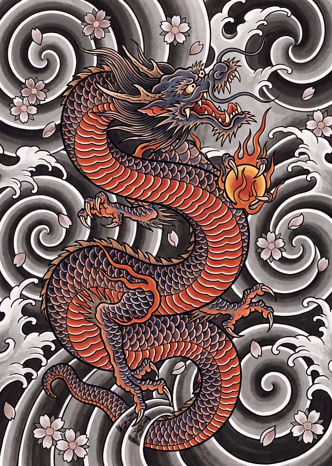 Ascending Dragon - Japanese Irezumi Tattoo Art