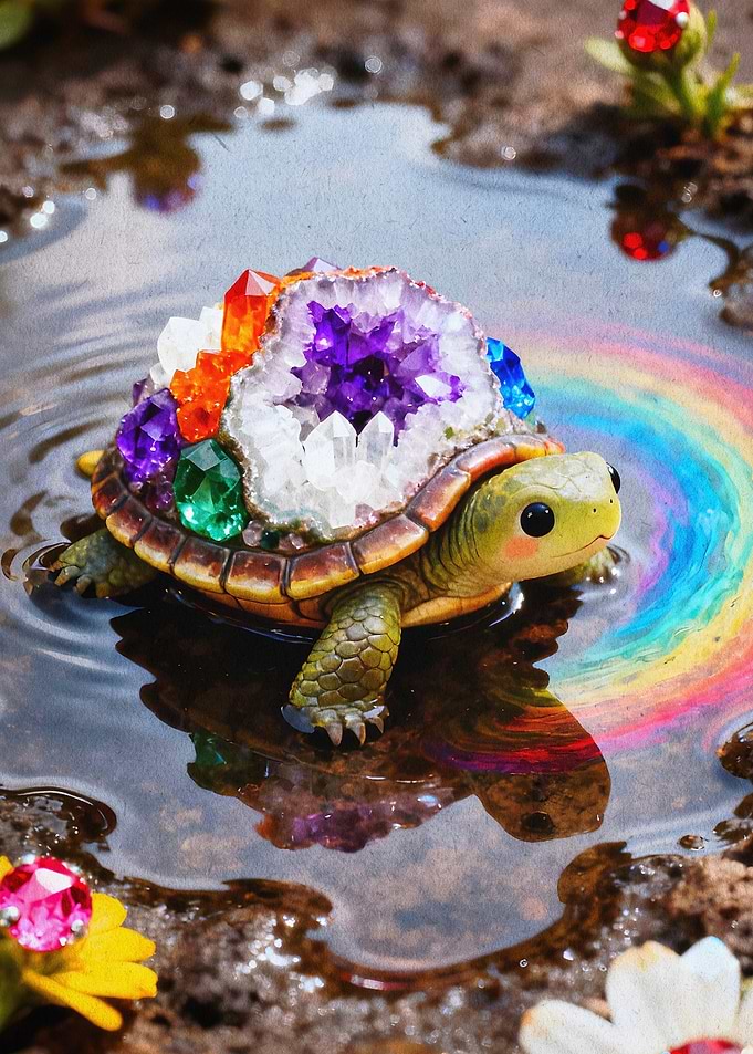 Crystal Turtle Cute Fantasy Art