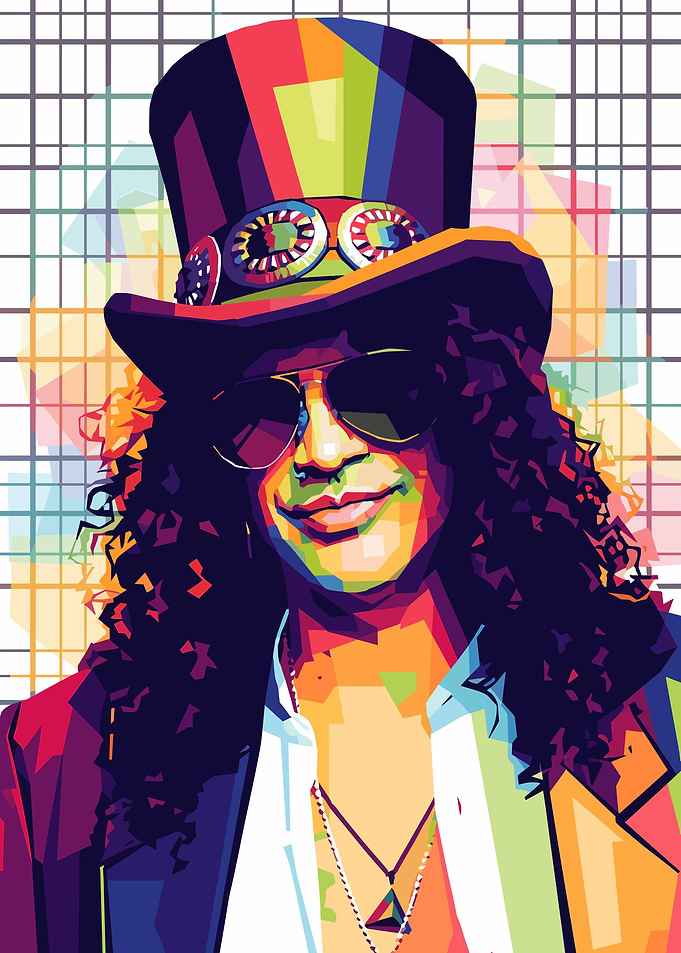 Colorful Pop Art Portrait of Slash