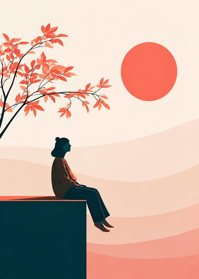 Solace at Sunset – Minimalist Nature Inspirational Art