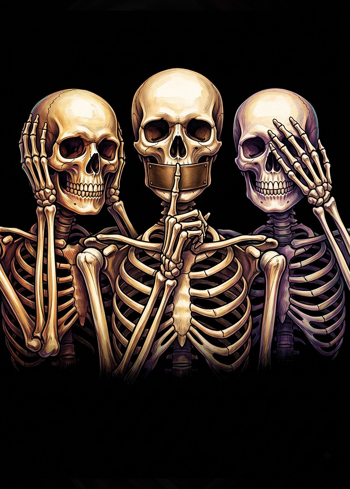 Three Wise Skeletons Illustration