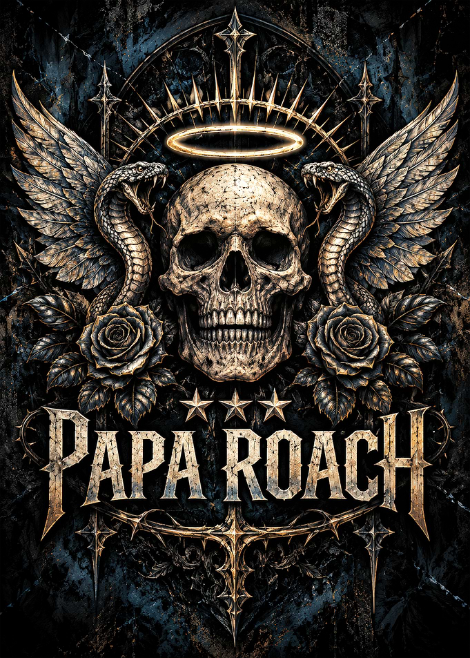Papa Roach Gothic Skull Art